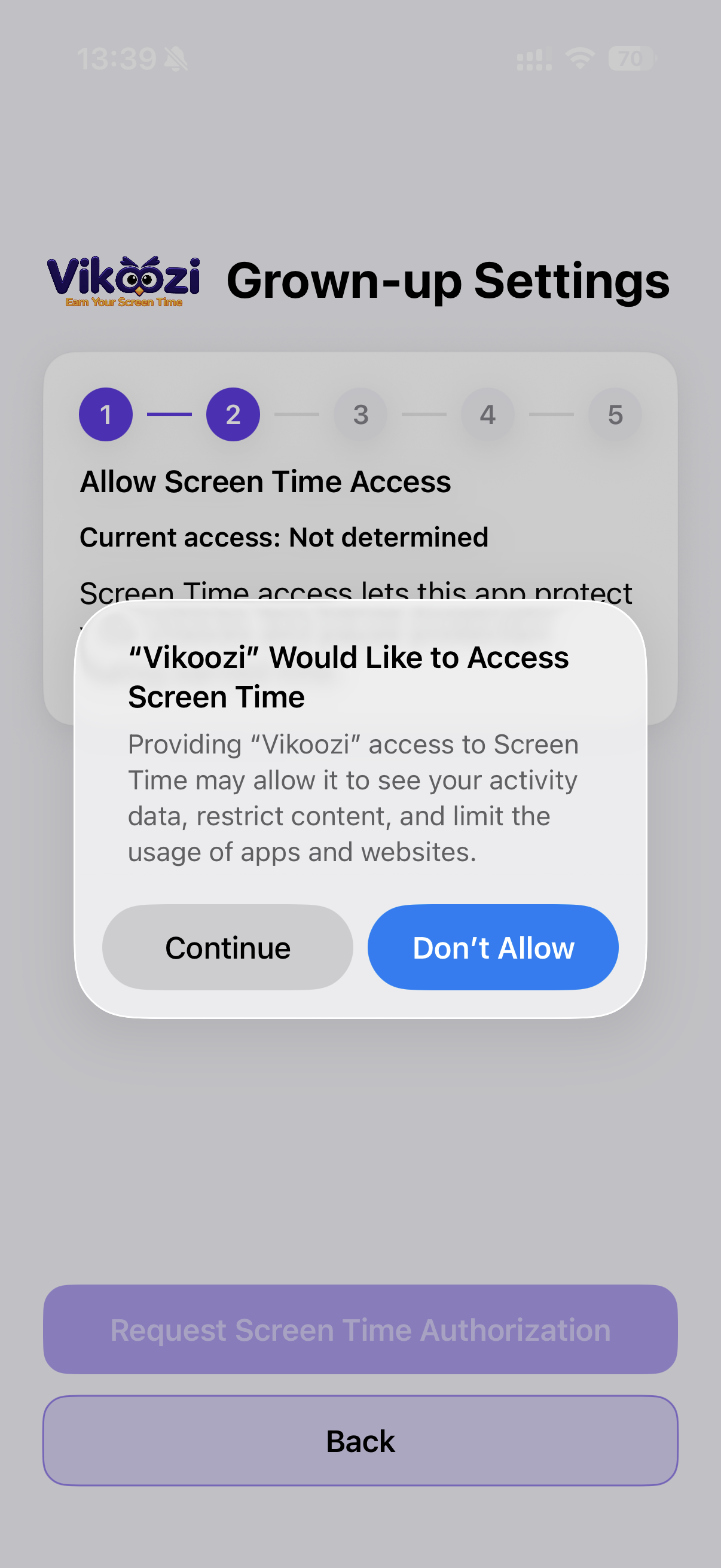 Vikoozi grown-up settings screenshot 4