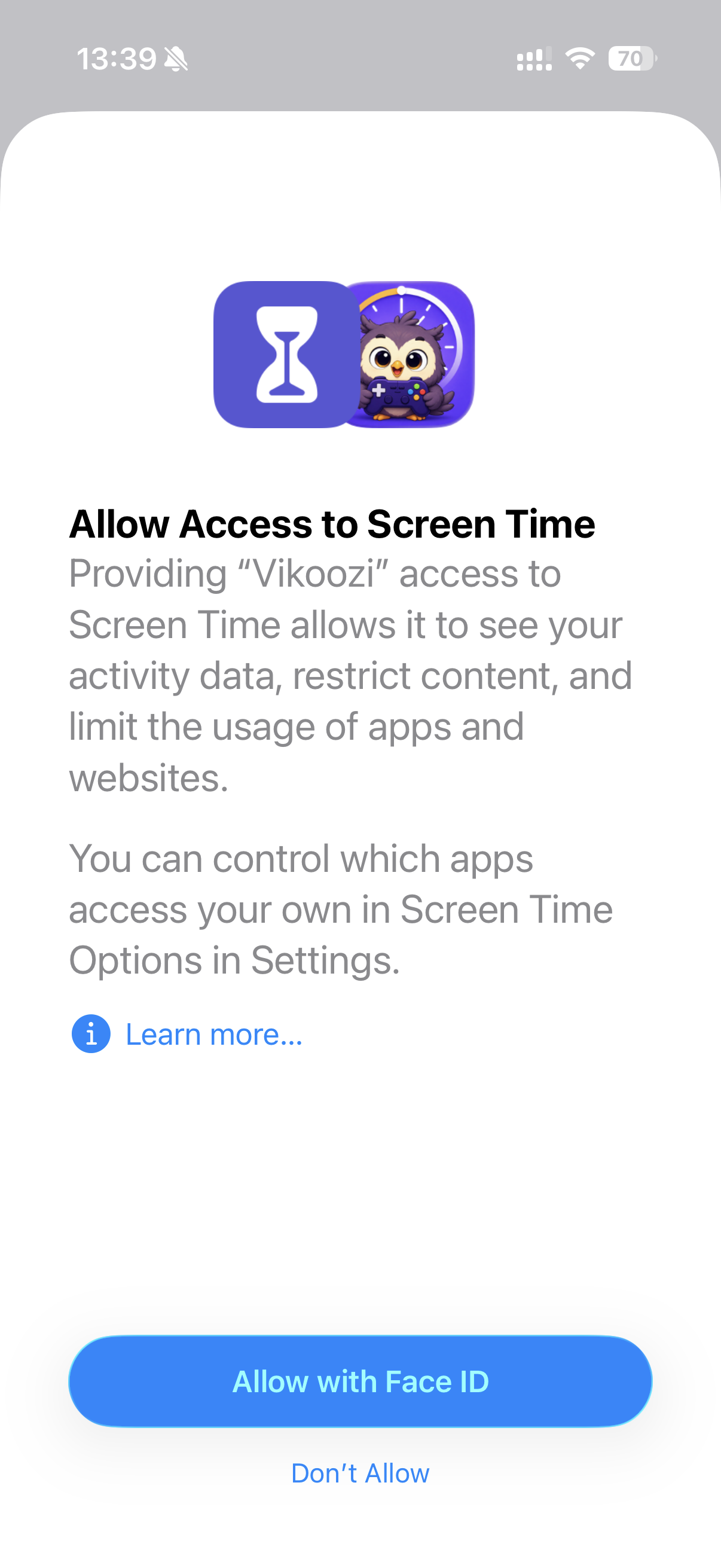Vikoozi grown-up settings screenshot 5